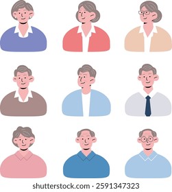 Collection of grandma and grandpa illustrations