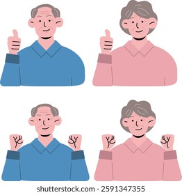 Collection of grandma and grandpa illustrations