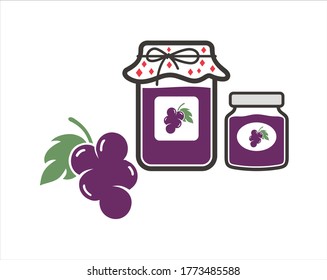 A collection of grape jam icons / vector.