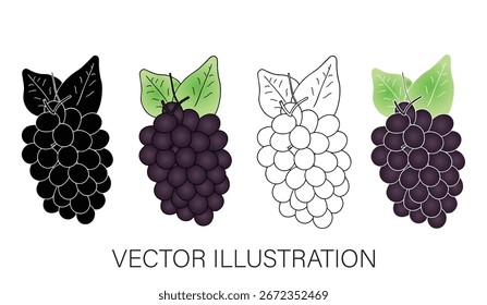 A Collection of Grapes - Isolated Vector Illustrations for Graphic Design