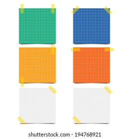 Collection of graph note papers vector