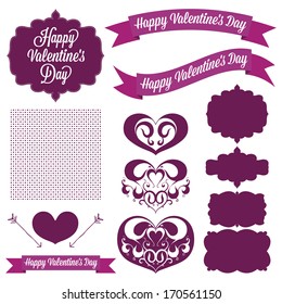 Collection of graphic design and decorative elements