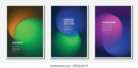 Collection of graphic design and print media ideas. Blurred background with modern abstract gradient pattern. Vector Illustrator EPS