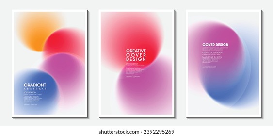 Collection of graphic design and print media ideas. Blurred background with modern abstract gradient pattern. Vector Illustrator EPS