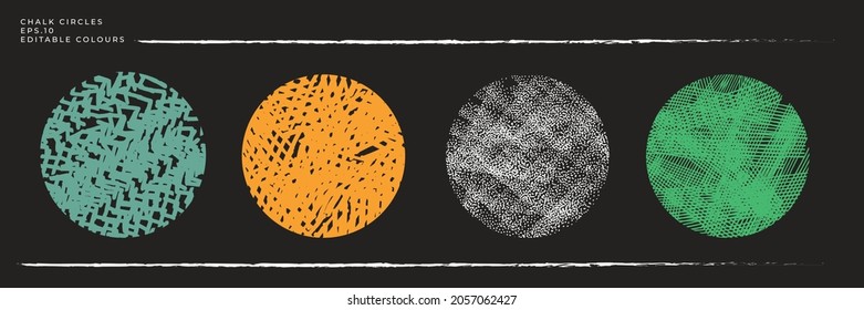 Collection of graphic elements. Hand drawn chalk sketch on a blackboard. Arrows and circles