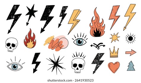 Collection Of Graphic Elements Vintage Style Vector Illustration Clipart