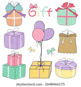 A collection of graphic gift designs, for design and decoration. Can be used in many ways such as stickers, scrapbooks, paper patterns, Christmas cards, crafts, gifts, and many more.