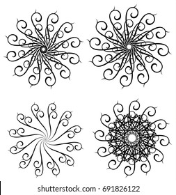 collection of graphic ornamental round pattern