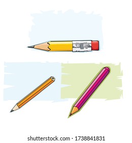 Collection of graphic pencils vector illustration 