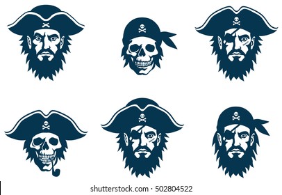 collection of graphic portraits of ancient seafarers in different images