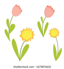 Set Colourful Flower Icons 3 Different Stock Vector (Royalty Free ...