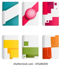 Collection graphics covers for tablet. Template case or sticker for technology device. Mockup for branding, advertising, business and corporate identity. Vector illustration