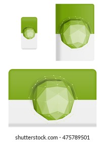 Collection graphics covers for technology device. Template case or sticker for mobile phone, tablet and notebook. Mockup for branding, advertising, business and corporate identity. Vector illustration