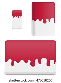 Collection graphics covers for technology device. Template case or sticker for mobile phone, tablet and notebook. Mockup for branding, advertising, business and corporate identity. Vector illustration