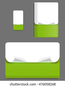 Collection graphics covers for technology device. Template case or sticker for mobile phone, tablet and notebook. Mockup for branding, advertising, business and corporate identity. Vector illustration