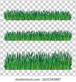 Collection of grass and bush illustrations with transparent background in flat or lowbrow art style. Great for nature projects, outdoor scenes, landscape visuals, and eco-themed creative designs