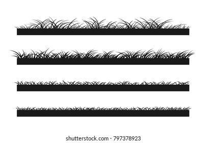 Collection of grass silhouettes. Isolated grass. Vector eps10