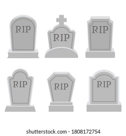The collection of Grave or tombstone in flat vector style. Graphic resource about Grave for  graphic, halloween content , banner and greeting card. svg