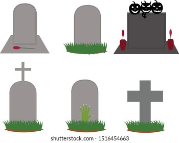 Collection Gravestones Concept Cartoon Gravestone Different Stock ...