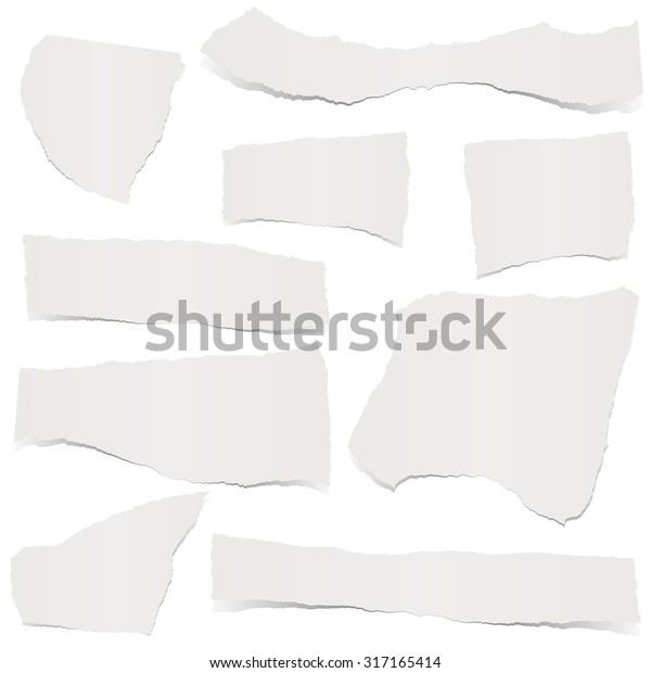 Collection Gray Colored Scraps Papers Shadows Stock Vector (Royalty ...