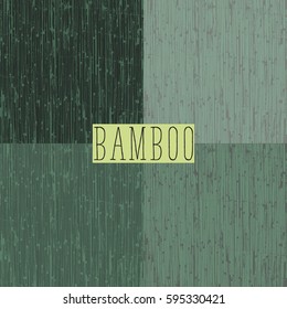 Collection of green bamboo textures. Vector set