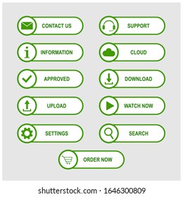 a collection of green buttons for web design.vector design