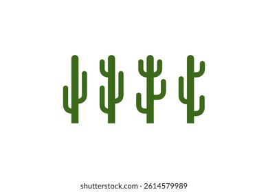 Collection of Green Cactus Plants icon green