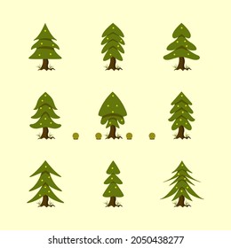 A Collection Of Green Christmas Tree Vectors, Great For Decorating Banners, Templates, Christmas Greetings
