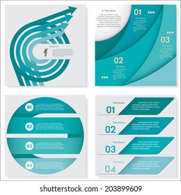 Collection of green color design clean number banners template/graphic or website layout. Vector.