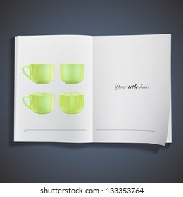  Collection of green cups. Vector design.