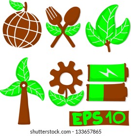 Collection of green : eco concept :set 2