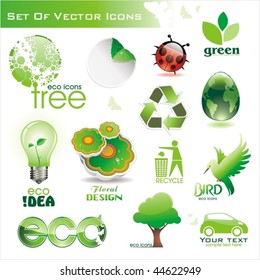 Collection of  green eco-icons