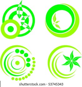 Collection of green eco-icons