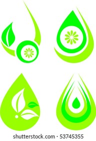 Collection of green eco-icons