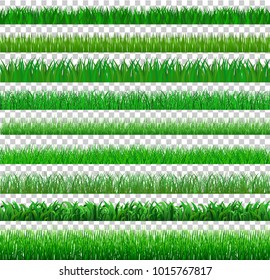 Collection Green Grass spring There are many form isolated on transparent background, Vector Illustration