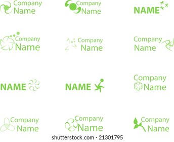 Collection of green icons for design
