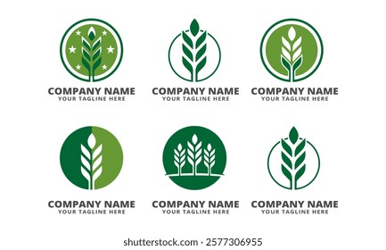 Collection of Green Nature-Inspired Logo Designs for Eco-Friendly Businesses