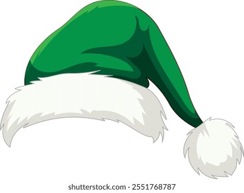collection of green Santa hat with red background 