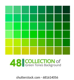 A collection of Green tones on white background. Vector