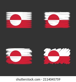 Colección de pincel de bandera de Groenlandia