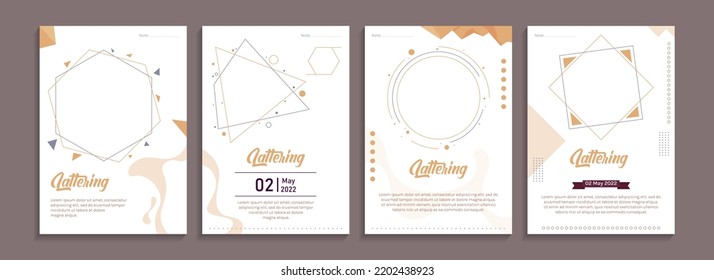 a collection of greeting card templates, invitations, lattering. A4 paper size. abstract design