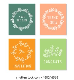 Collection of greeting cards design. Vector template.