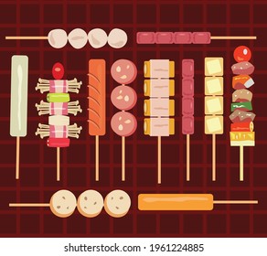 Collection of Grill and Fried Food