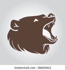 Collection of grizzly bear icons. Vector Illustration