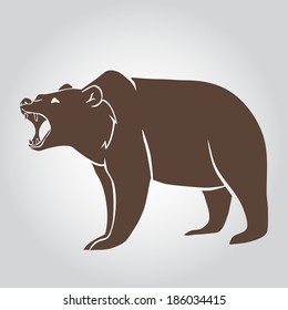 Collection of grizzly bear icons. Vector Illustration