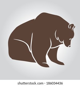 Collection of grizzly bear icons. Vector Illustration