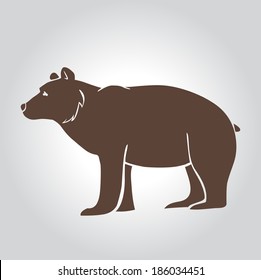 Collection of grizzly bear icons. Vector Illustration