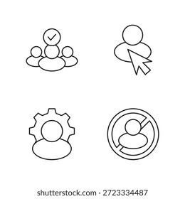Collection of group and cursor selection symbols