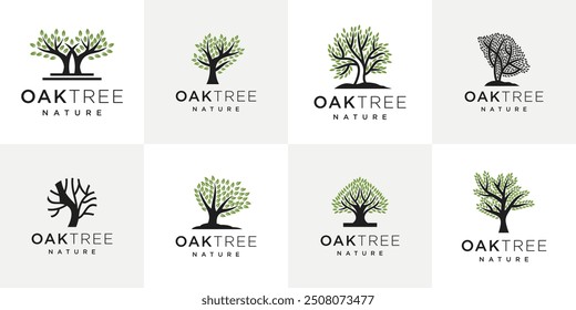 collection of growth tree logos, suitable for company or brand logos.	