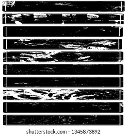 Collection of grunge backgrounds. Black on white signs, icons